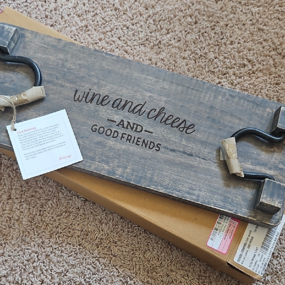 THIRTY-ONE Wooden Wine and Cheese Serving Tray